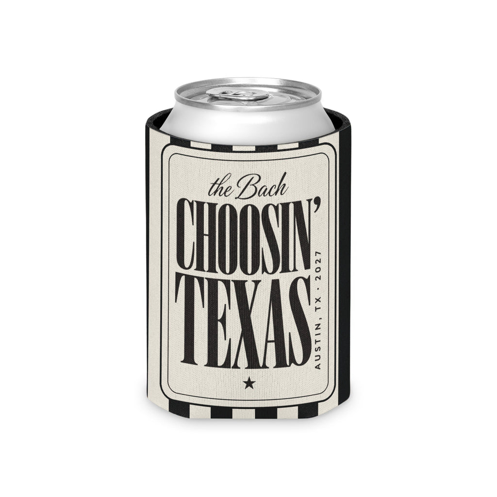 Choosin' Texas striped can cooler, Black