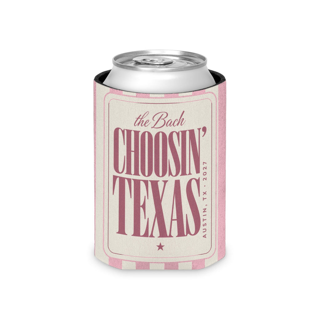 Choosin' Texas striped can cooler, Blossom