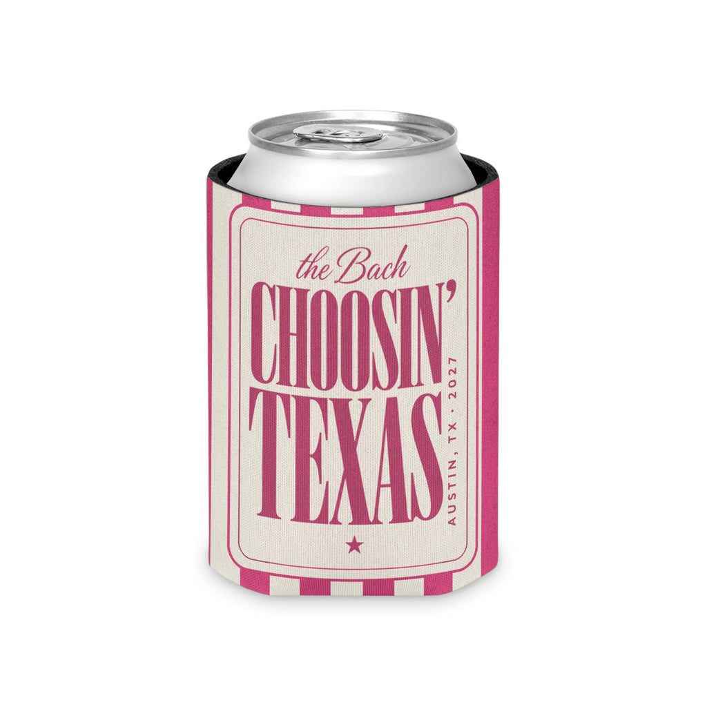 Choosin' Texas striped can cooler, Crunchberry