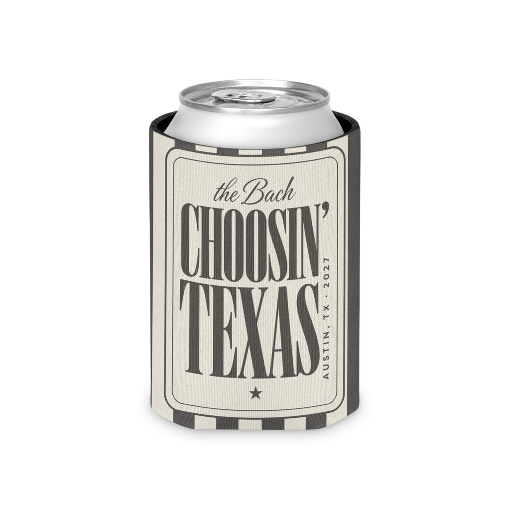 Choosin' Texas striped can cooler, Pepper