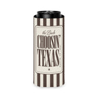 Choosin' Texas slim can cooler for tall seltzer cans, Espresso
