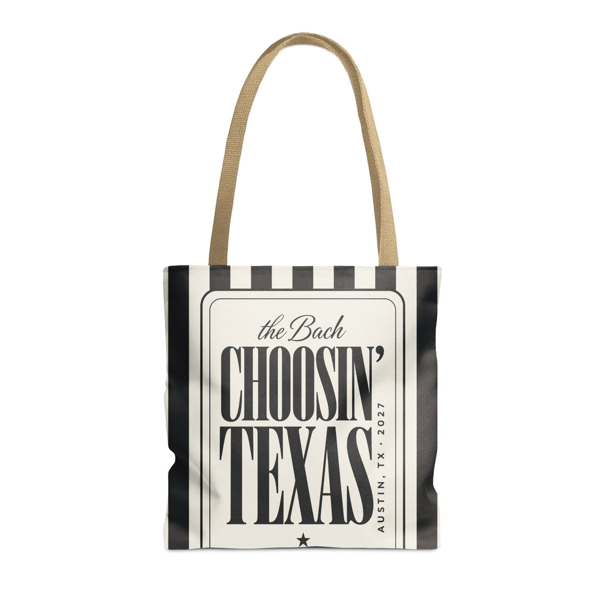 Choosin' Texas striped tote bag, Black
