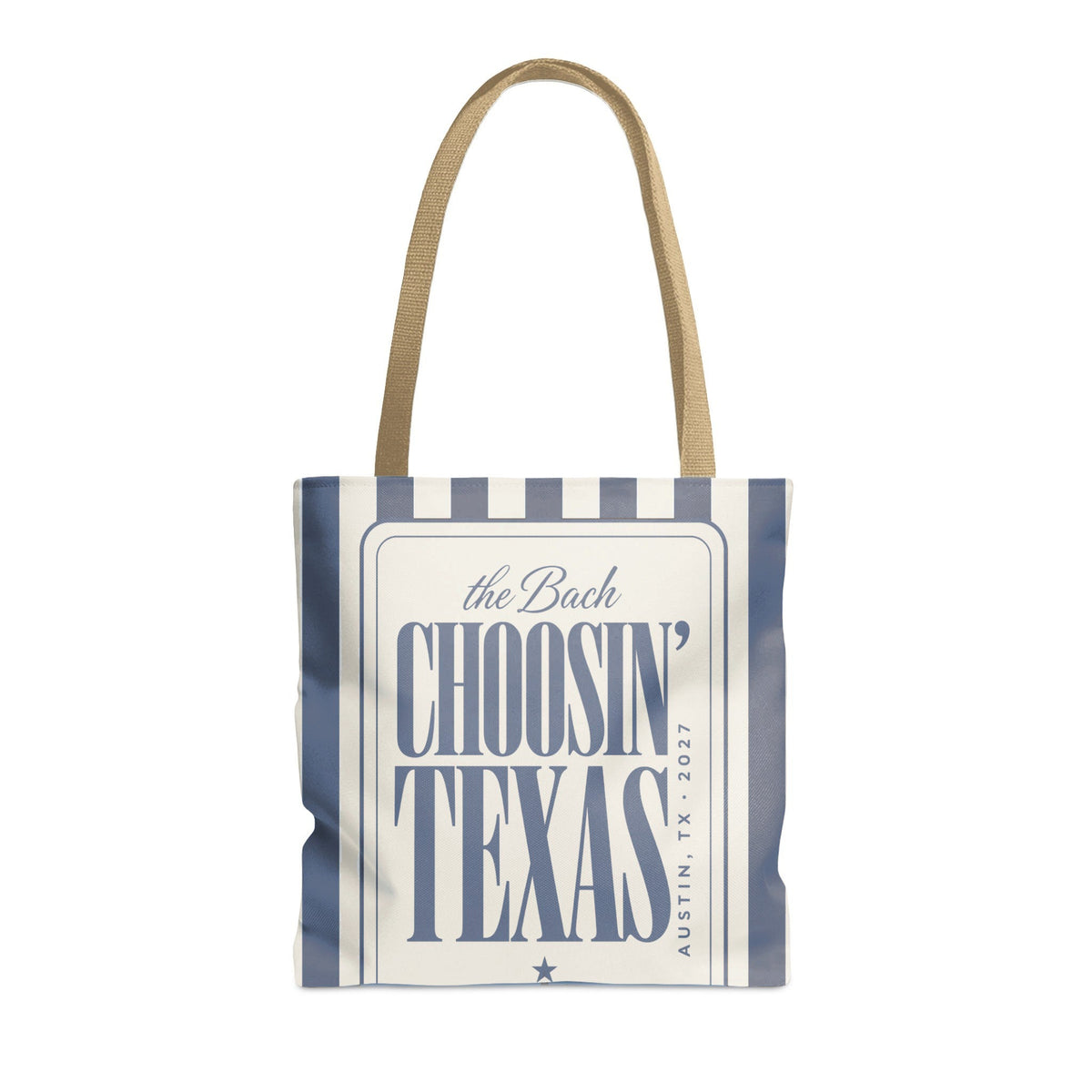 Choosin' Texas striped tote bag, Blue Jean