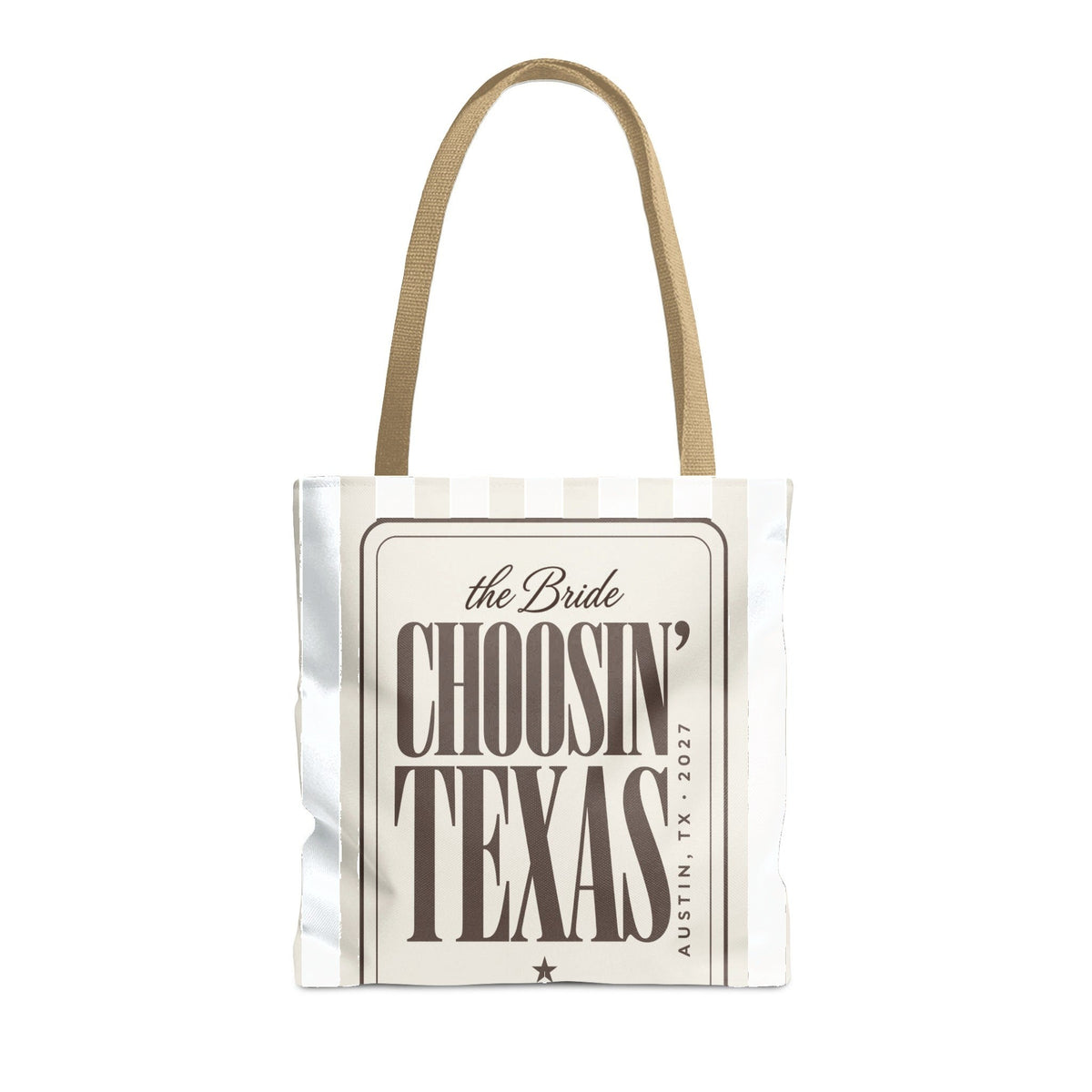 Choosin' Texas striped tote bag, Bride