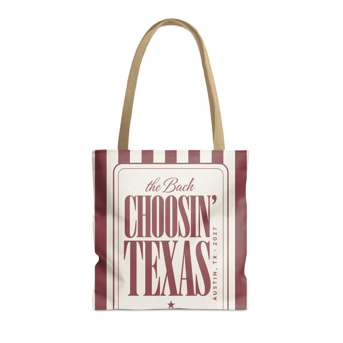 Choosin' Texas striped tote bag, Chili