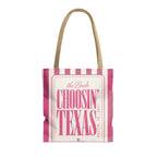 Choosin' Texas striped tote bag, Crunchberry