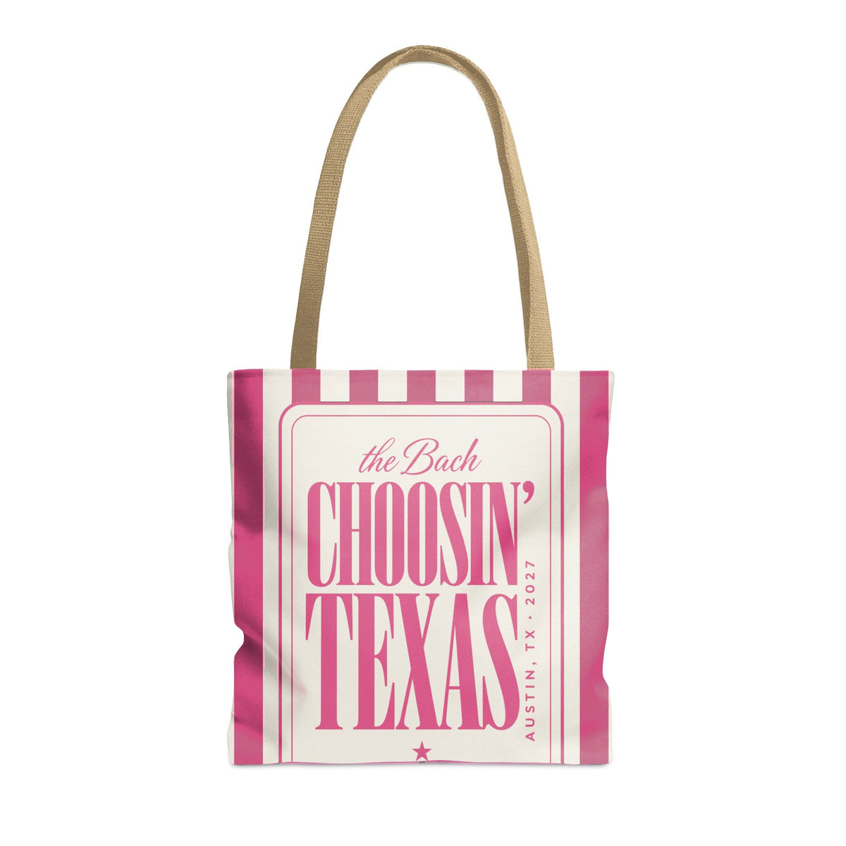 Choosin' Texas striped tote bag, Crunchberry