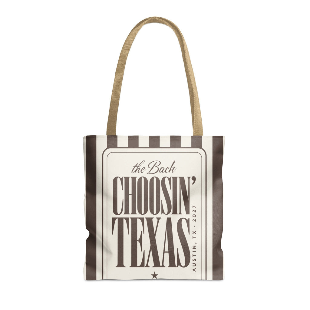 Choosin' Texas striped tote bag, Espresso