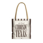 Choosin' Texas striped tote bag, Espresso