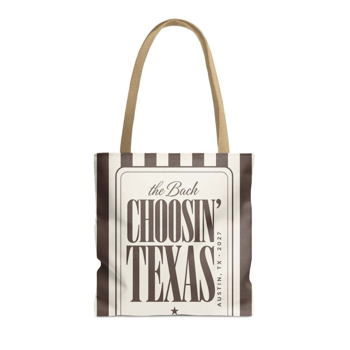Choosin' Texas striped tote bag, Espresso