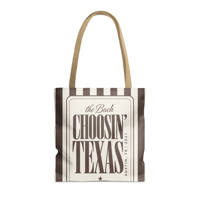 Choosin' Texas striped tote bag, Espresso