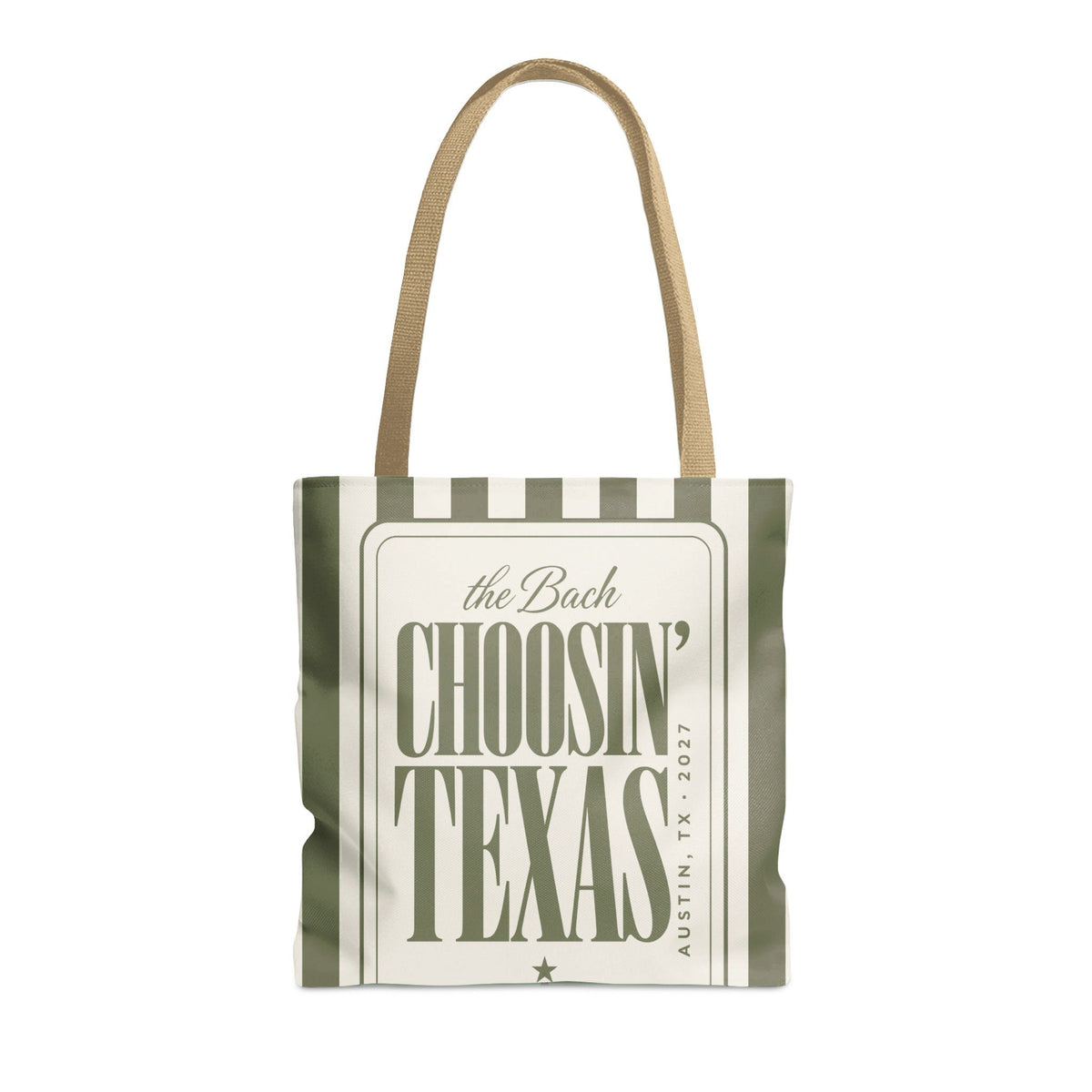 Choosin' Texas striped tote bag, Moss