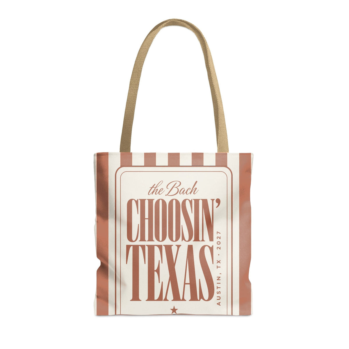 Choosin' Texas striped tote bag, Terracotta