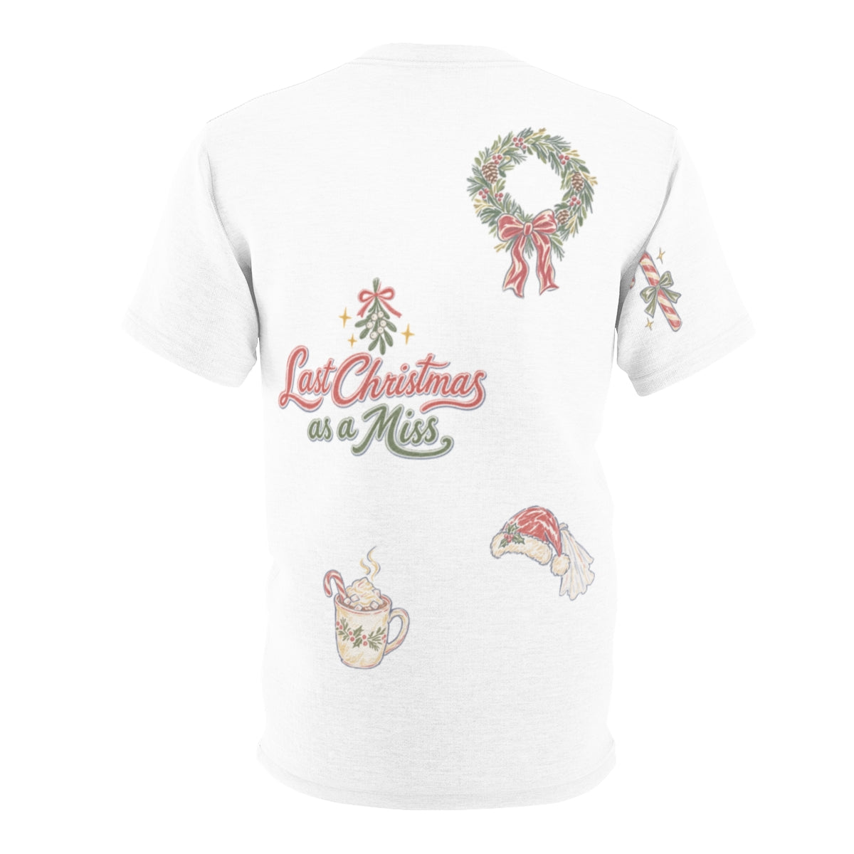 Christmas Bride Doodles T-shirt, flat back