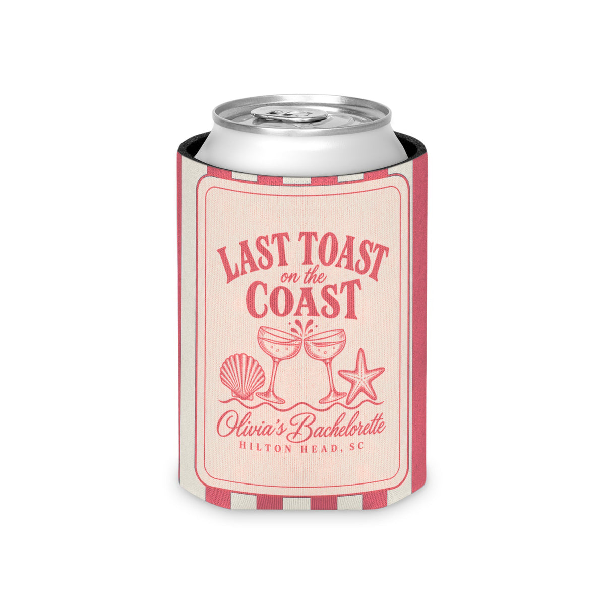 Last Toast On The Coast can cooler, Regular, Watermelon stripes