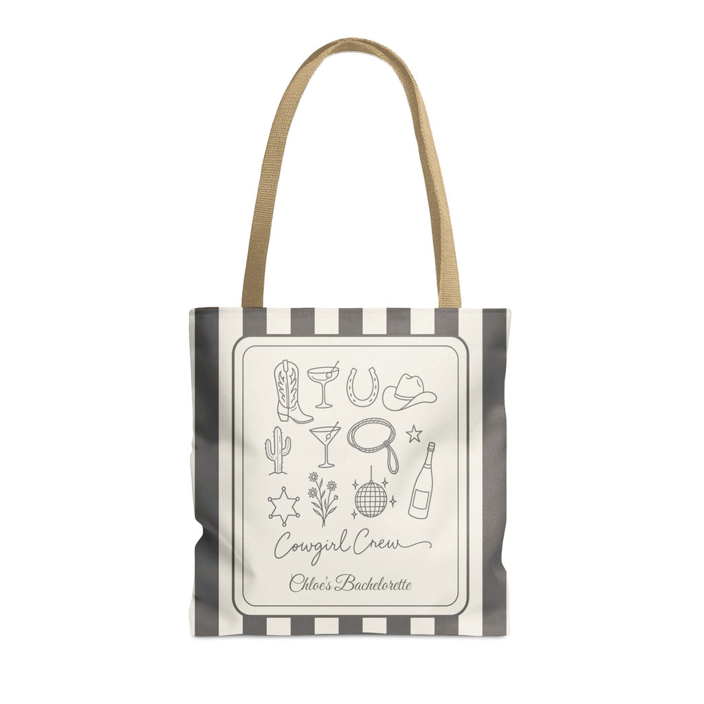 Cowgirl Bride & Crew striped tote bag, Pepper