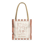Cowgirl Bride & Crew striped tote bag, Terracotta