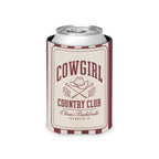 Cowgirl Country Club striped can cooler, Chili