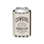 Cowgirl Country Club striped can cooler, Espresso