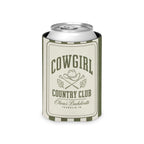 Cowgirl Country Club striped can cooler, Moss