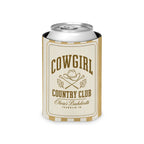 Cowgirl Country Club striped can cooler, Mustard