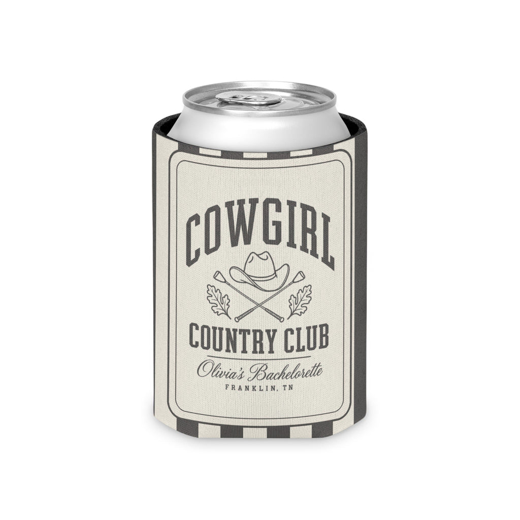 Cowgirl Country Club striped can cooler, Pepper