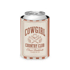 Cowgirl Country Club striped can cooler, Terracotta