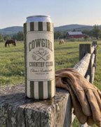 Cowgirl Country Club can coolers on a bachelorette trip with the crew