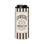 Cowgirl Country Club slim can cooler for tall seltzer cans, Espresso