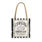 Cowgirl Country Club striped tote bag, Black