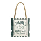 Cowgirl Country Club striped tote bag, Blue Spruce