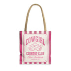 Cowgirl Country Club striped tote bag, Crunchberry