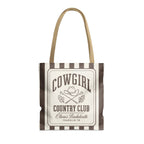 Cowgirl Country Club striped tote bag, Espresso