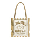 Cowgirl Country Club striped tote bag, Mustard