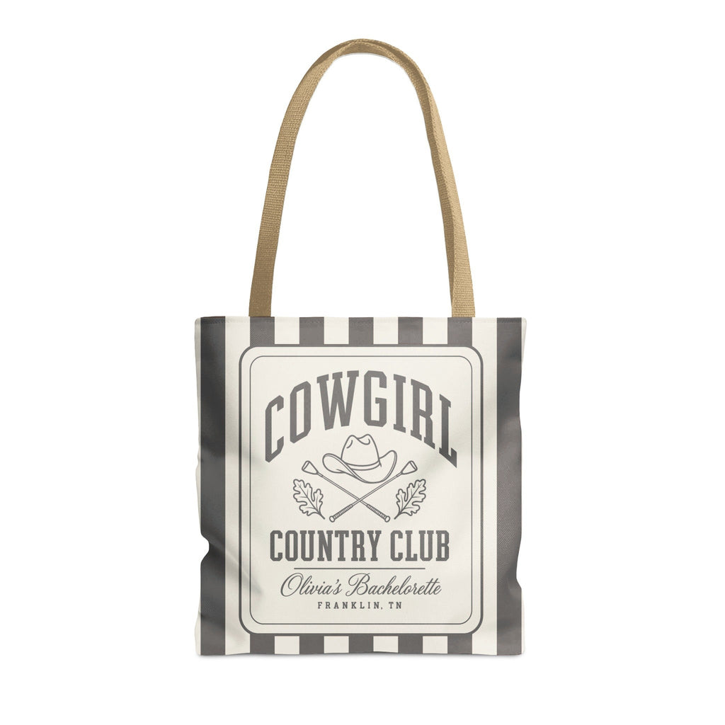 Cowgirl Country Club striped tote bag, Pepper