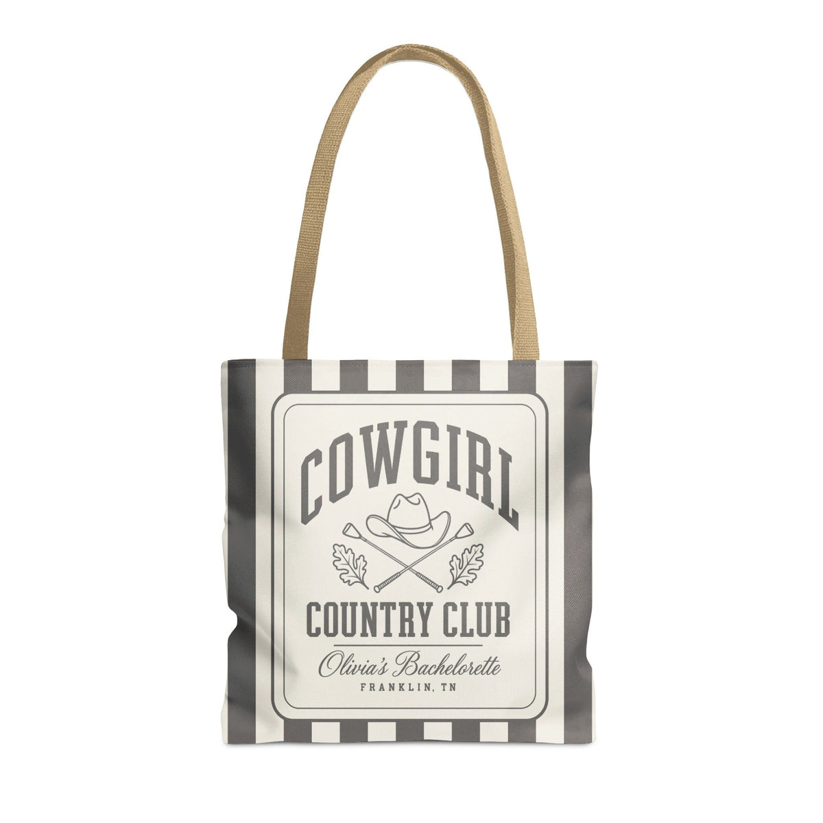Cowgirl Country Club striped tote bag, Pepper
