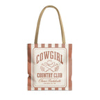 Cowgirl Country Club striped tote bag, Terracotta