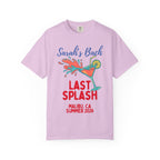 T-shirt design: "Sarah's Bach Last Splash" with a cocktail.