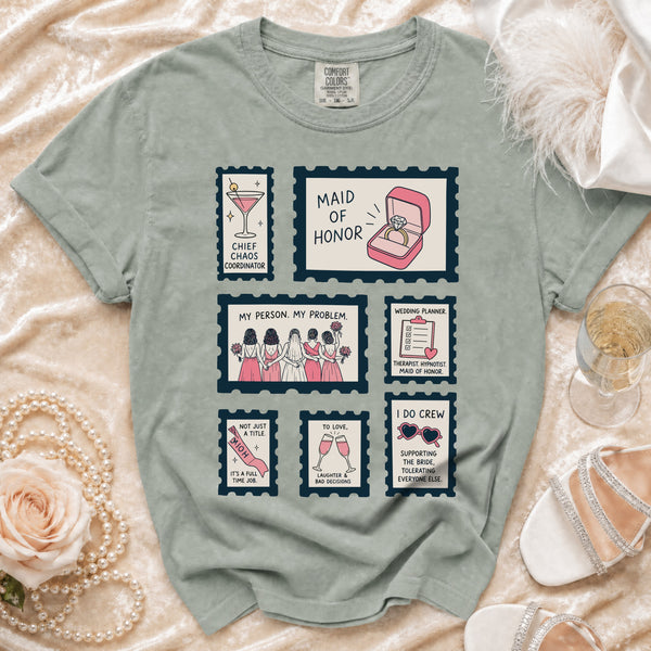 Maid of Honor Status T-Shirt in Bay