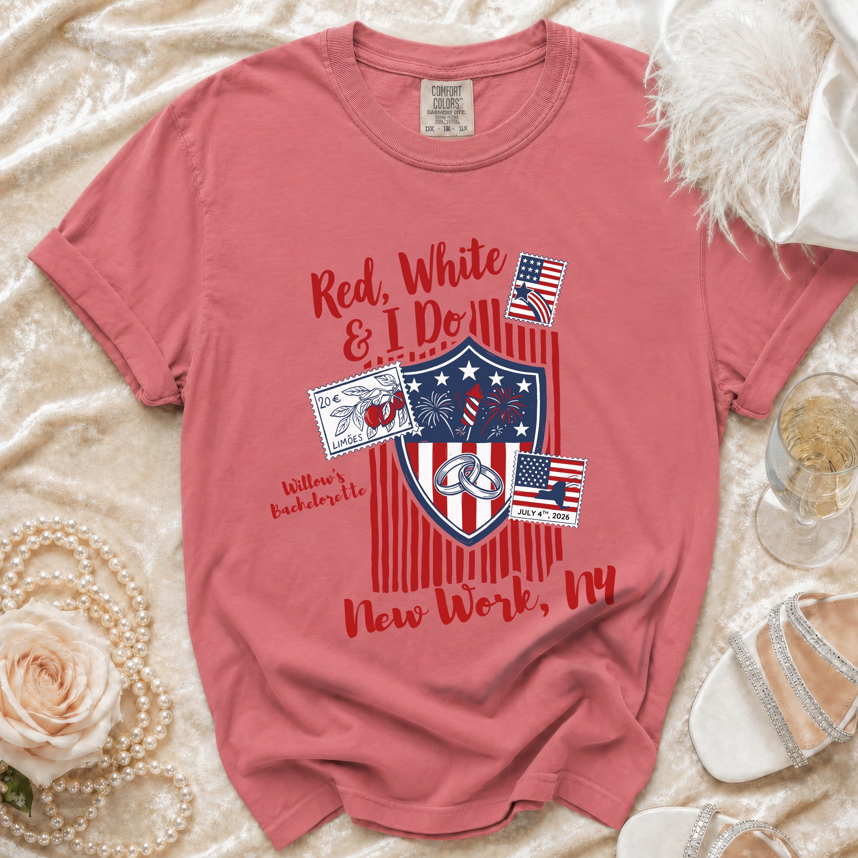 Red, White & I Do Willow's Bachelorette New York, NY t-shirt.