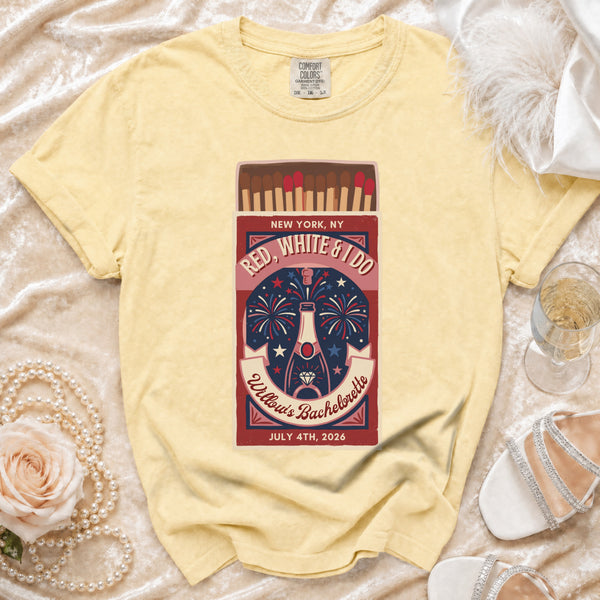 Red, White & I Do Bachelorette T-Shirt in Butter