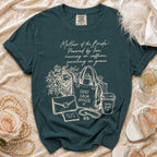 Teal t-shirt with "Mother of the Bride" quote and "Chief Calm Officer" text.