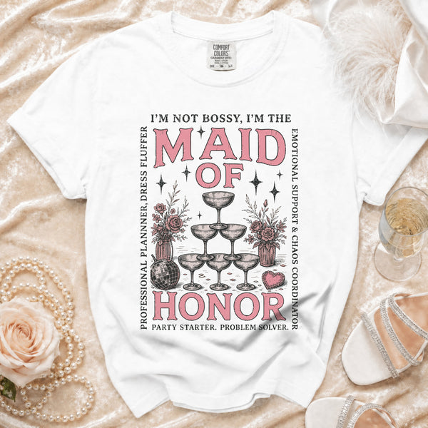 Maid of Honor T-Shirt in White