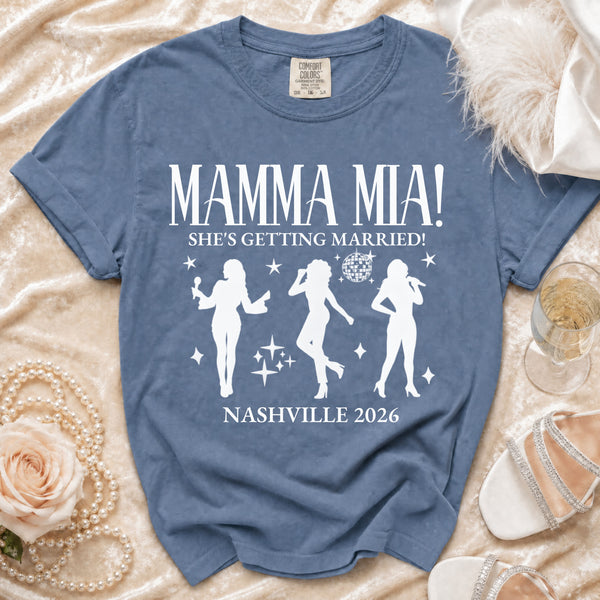 Mamma Mia T-shirt in Blue Jean