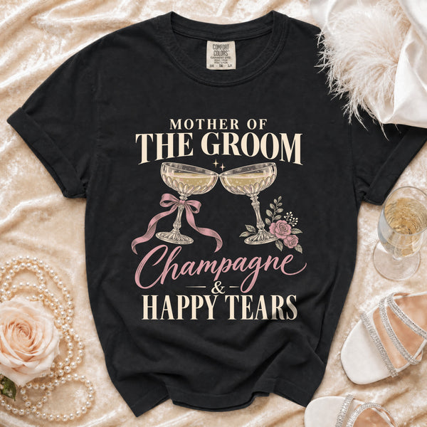 Champagne Groom T-shirt in Black