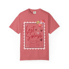 T-shirt featuring "Last Splash" text, cocktail, and location details.