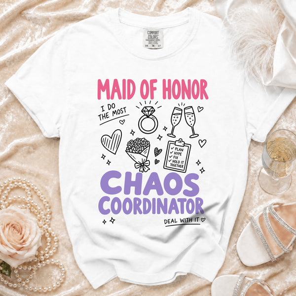 Maid of Honor T-shirt in White