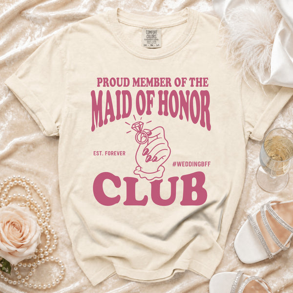 Maid of Honor Club T-Shirt in Ivory