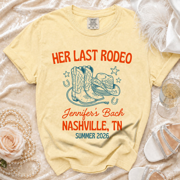 Her Last Rodeo Nashville Bachelorette T-Shirt in Butter