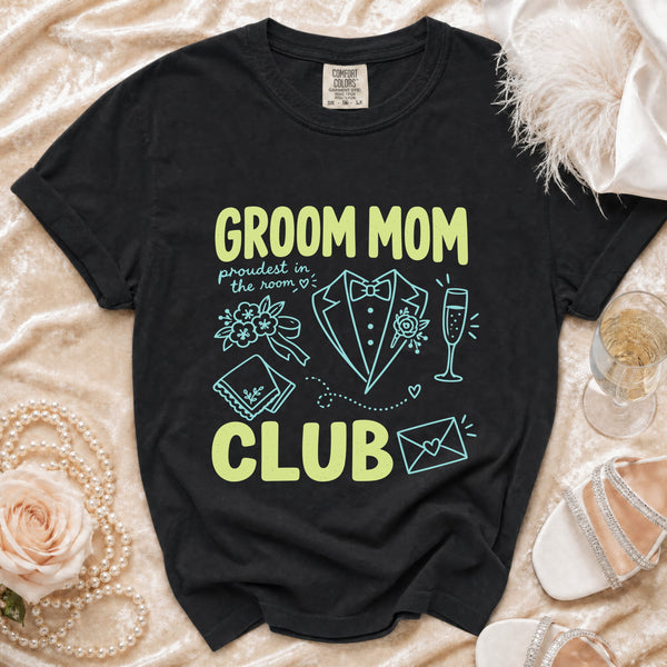 Groom Mom T-shirt in Black